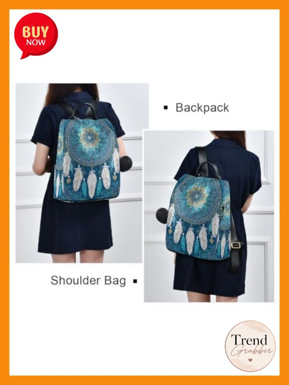 Waterproof Anti-Theft Backpack Purse Nylon Travel Bag Fits 13" Laptop - Picture 5 of 6
